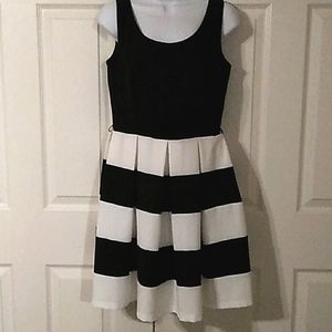 Tiana B. Black & White Striped Mini Dress
